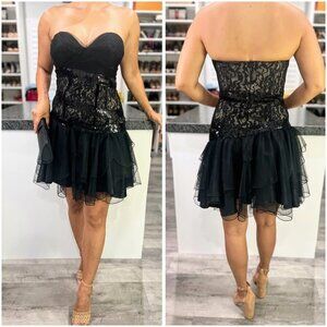 La Coquette by Mandalay Black Sequin Strapless Dress